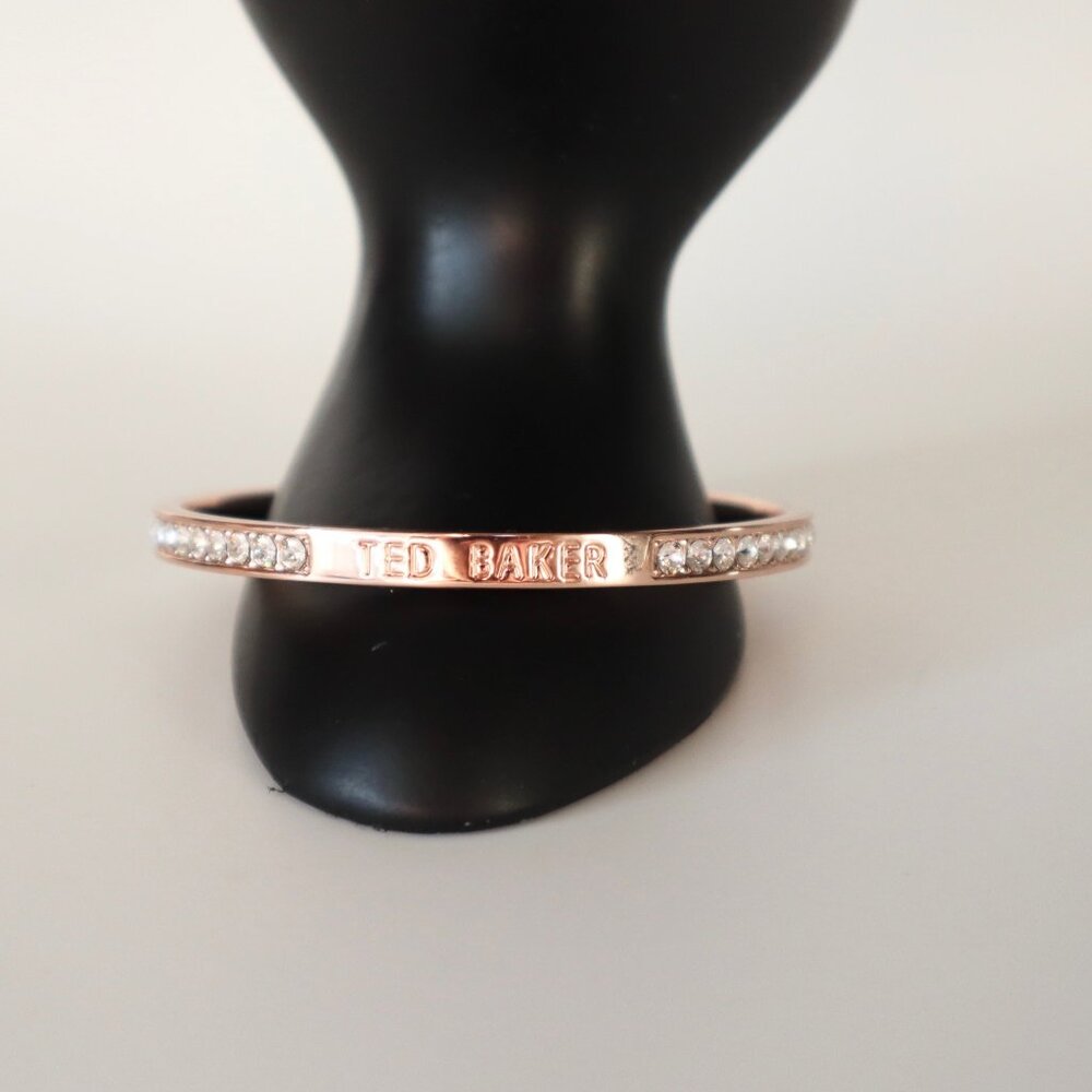 Ted Baker Rose Gold-Tone Crystal Embellished Slim Bangle Bracelet